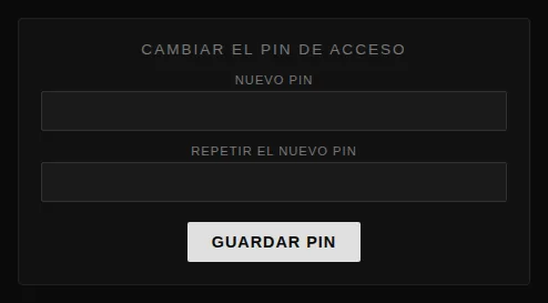 Cambio del PIN de acceso
