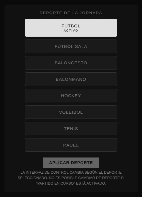 Selección del deporte de la jornada con los ocho deportes