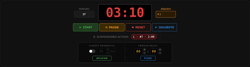 Reloj con cuenta atrás y forzar reloj